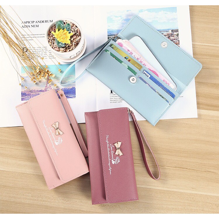 กระเป๋าสตางค์ กระเป๋าใส่เงิน  น่ารักทันสมัยและกำลังเป็นที่นิยม  มีช่องใส่บัตรหลายช่อง หลายสี รุ่น 804