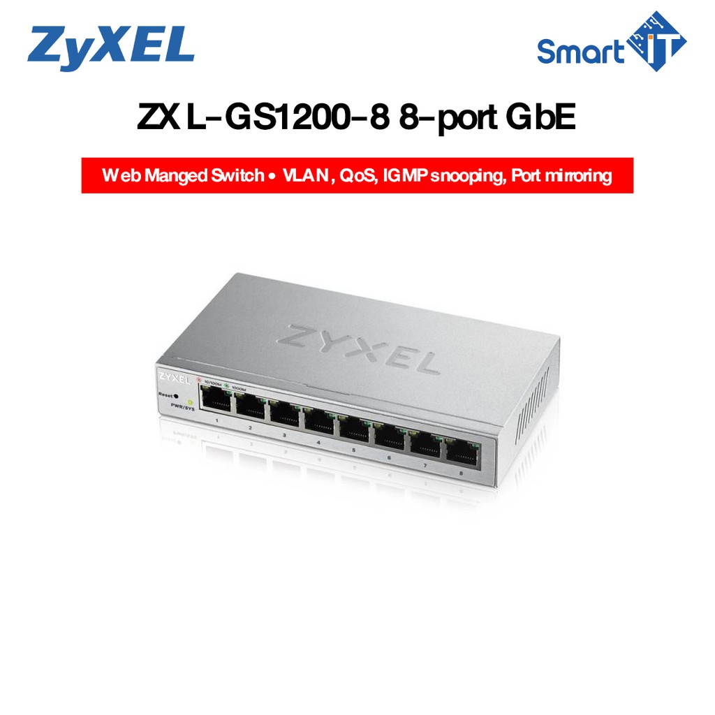 ZYXEL GS1200-8 8-port GbE Web Manged  Switch