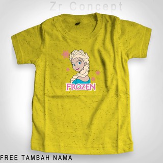 เสื้อยืดคอกลมแขนสั้นพิมพ์ลาย Frozen สําหรับผู้ชายและผู้หญิง