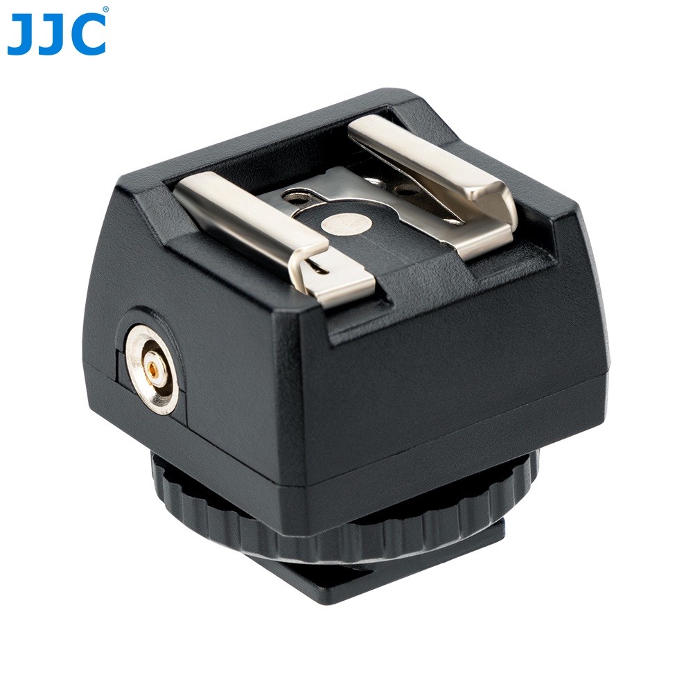 JJC JSC-8 อะแดปเตอร์ รองเท้าร้อน Hot Shoe ของกล้องอเนกประสงค์พร้อมพอร์ตเชื่อมต่อซิงค์ 3.5 มม. และ PC สำหรับกล้องที่ไม่มีขั้วต่อ Strobe ภายนอกไปยังแฟลชซิงโครทริกเกอร์, แสงขาวดำนอกกล้อง, ระบบ Strobe ของสตูดิโอ