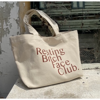 Joeyy&amp;Gio Canvas Bag กระเป๋าผ้าแคนวาส ลาย Resting Bitch Face Club