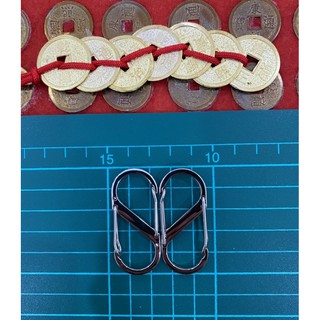carabiner5ซม.สีเงินวาว/สีดำเกี่ยว2ทางโลหะ