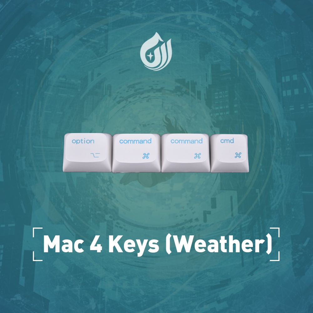 Amerteer For Mac 4 Keys Keycap Set XDA Profile PBT Dye-Sub For Mechanical Keyboard Mac Layer