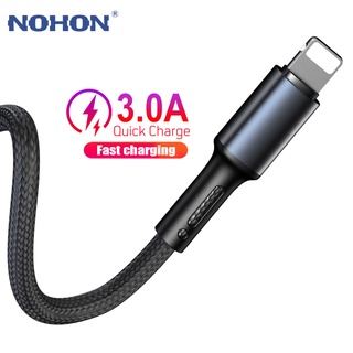 Nohon สายชาร์จ USB ชาร์จเร็ว ยาว 1 ม. 2 ม. 3 ม. สั้น 0.25 ม. 25 ซม. สําหรับ iPhone 12 11 Pro X XR XS Max 5 6 s 5c 5s 6s 7 8 Plus Apple iPad air mini