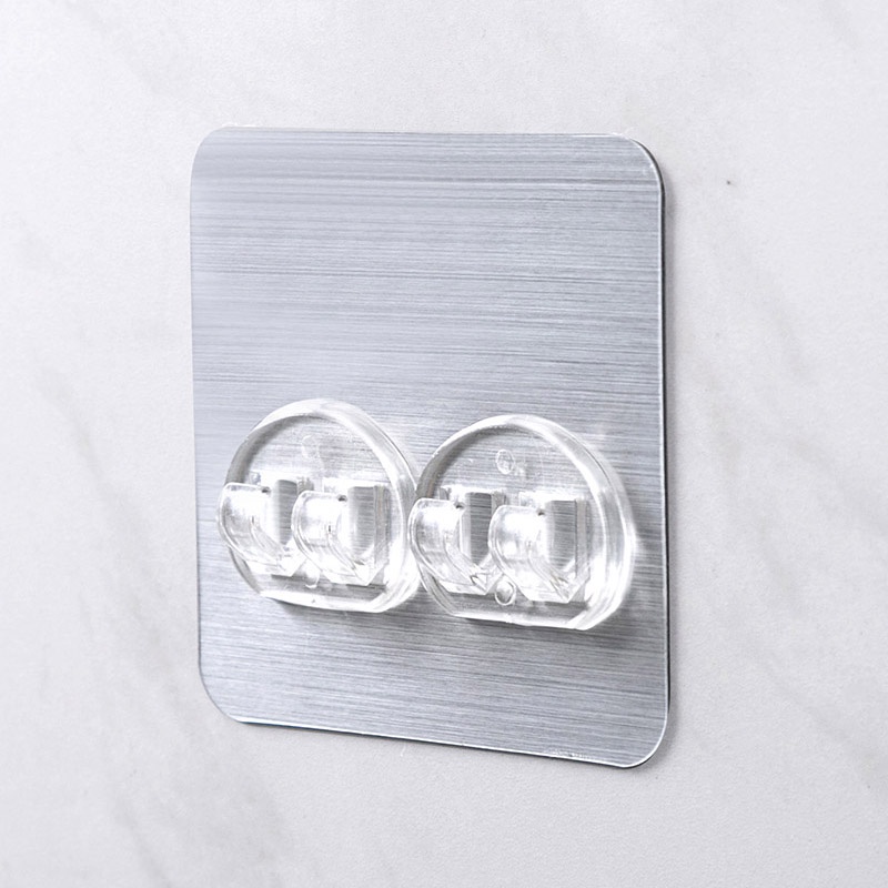 Jujiajia ตะขอสติกเกอร์ติดผนัง แข็งแรง ไม่ต้องเจาะ 2 ชิ้น ต่อชุด ตะขอแขวนติดผนัง ตะขอแขวนติดผนัง