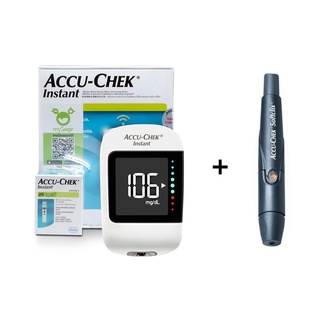 Accu-Chek Instant เครื่องตรวจน้ำตาล ในเลือด แบบไร้สาย อุปกรณ์เจาะเลือด แถมฟรี แถบตรวจน้ำตาล 25 ชิ้น 17688