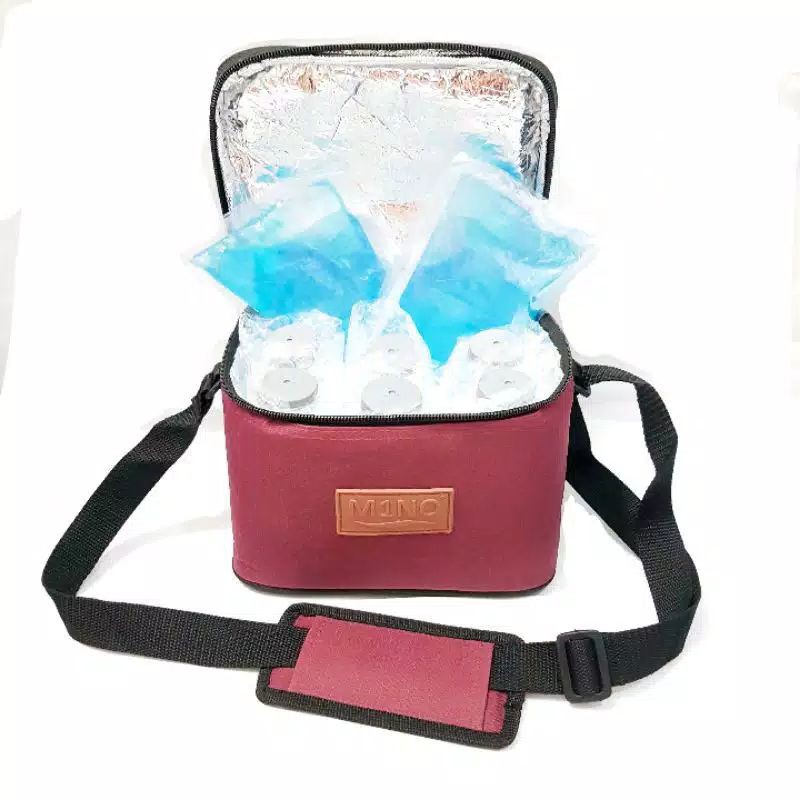 Mini Cooler Bag + 6 ขวดนมเด็ก + เจลน้ําแข็งสีฟ้า 2 ชิ้น SMB2022 B1