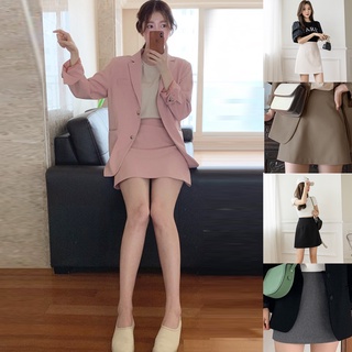 Korean🧧 กระโปรงสั้น ซิปข้างเก็บทรงสวย 5 สี ทรงเอ