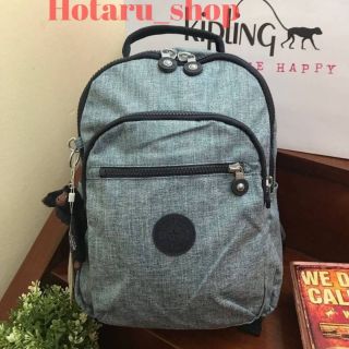 Kipling Medium Backpack (M) กระเป๋าเป้สะพายขนาดกลาง คอลเลคชั่นลายยีนส์ ช่องใหญ่เปิดปิดด้วยซิป