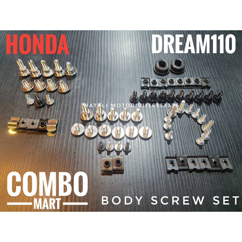HONDA DREAM 110 ฝาครอบ SCREW BODY FULL COMPLETE SET HANDLE SCREW LEG SHIELD SCREW FRAME SCREW คุณภาพ