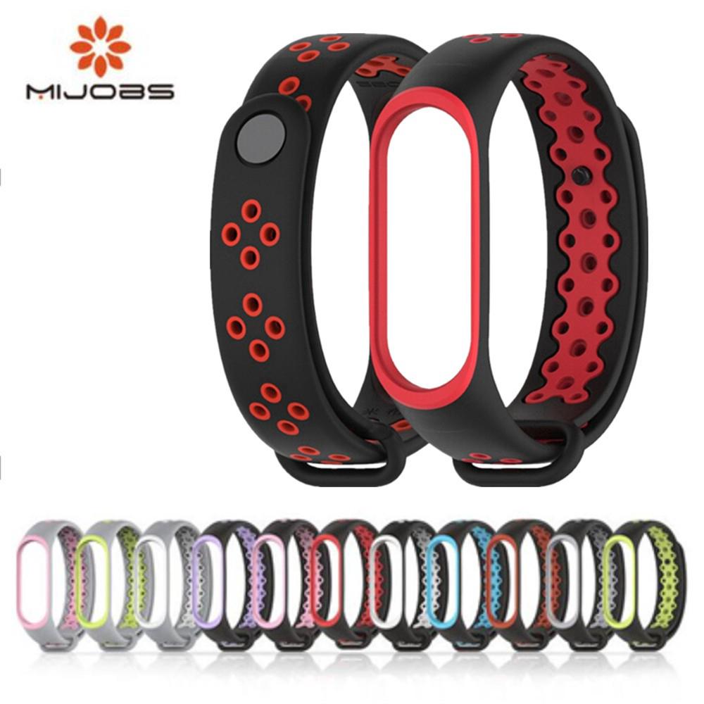 Sport Mi Band 3 4 สายรัดข้อมือสำหรับ Xiao Mi Mi Band สร้อยข้อมือซิลิโคนสำหรับ Mi Band Band3 สร้อยข้อมือสมาร์ทนาฬิกา Mijobs Xiaomi Mi Band 2 สาย Mi Band นาฬิกาสมาทวอช สายนาฬิกา Mi Band