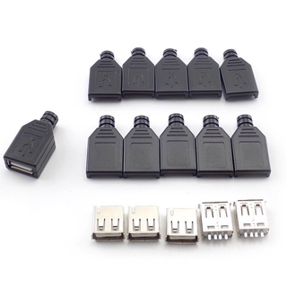 ซ็อกเก็ตอะแดปเตอร์บัดกรี USB Connector Type A Female USB 2.0 4 Pin 10 ชิ้น