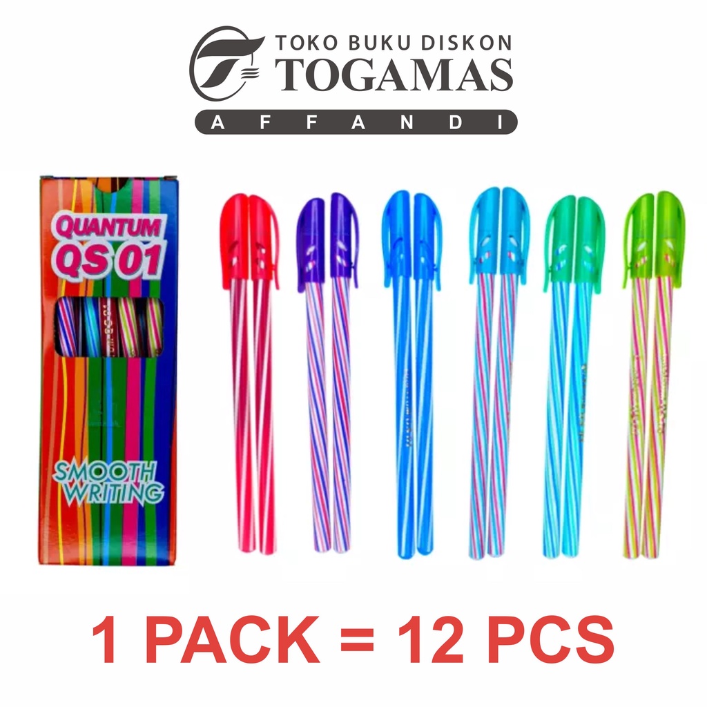 QUANTUM QS-01 BALLPEN // BLACK // PACK OF 12 ชิ้น
