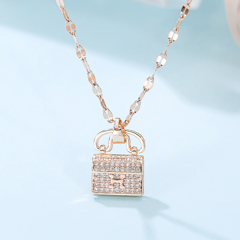เครื่องประดับสร้อยคอโซ่สแตนเลสจี้ตัวอักษร H 18 K สําหรับผู้หญิง