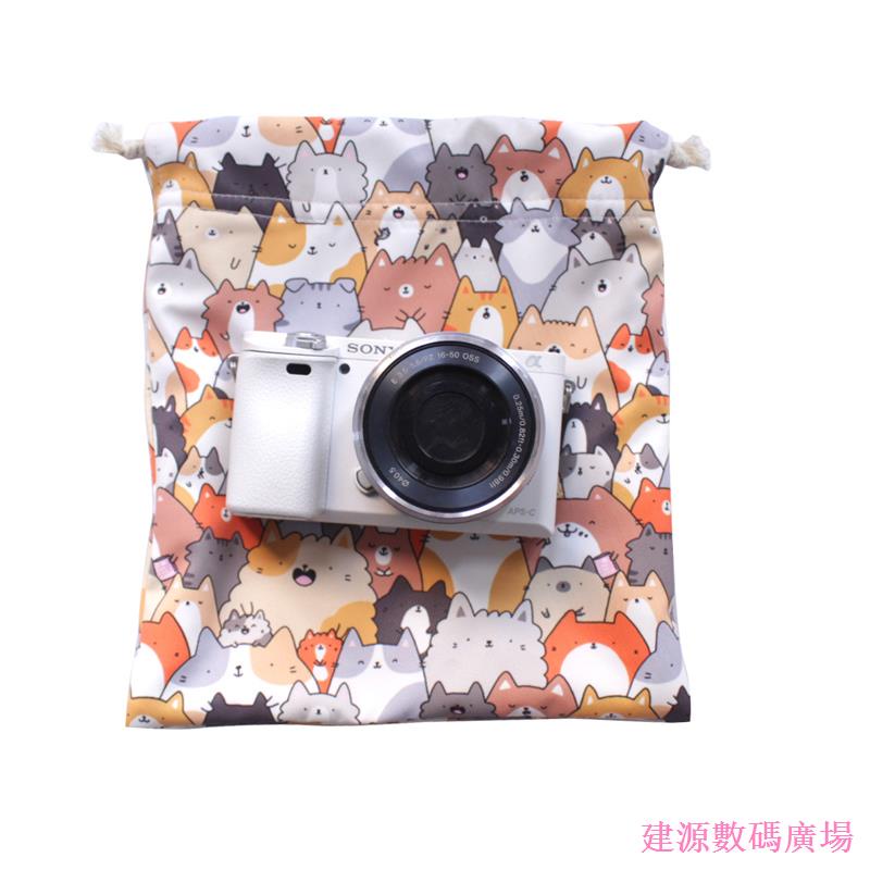 Jianyuan3er [อุปกรณ์เสริมกล้อง] กระเป๋าเก็บกล้อง A6400 กระเป๋าซับ M50 แบบพกพากันน้ํา Drawstring Cat 
