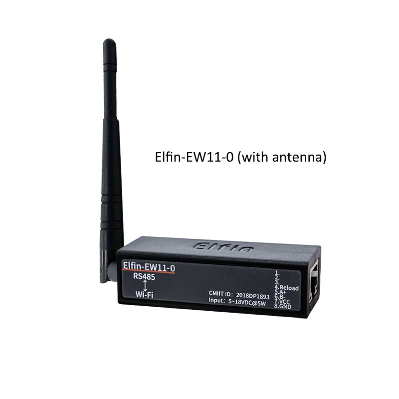 อุปกรณ์เครือข่ายไร้สาย 5-36V RS485 เป็นเซิร์ฟเวอร์อนุกรม WIFI Modbus TPC IP RJ45 Elfin-EW11 Elfin-EW11-0