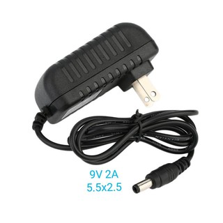 DC อะแดปเตอร์ AC 100-240V Converter Adapter DC 5.5 x 2.5MM 9V 2A 2000mA Charger