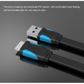 Vention (100cm.,black) USB 3.0 A to Micro-B Cable For Portable Hard Drive Galaxy Note3 Galaxy S5