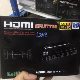 ortHDMI กล่องแยกจอ 4port HDMI Splitter 1x4 Support 3D(สีดำ)4k