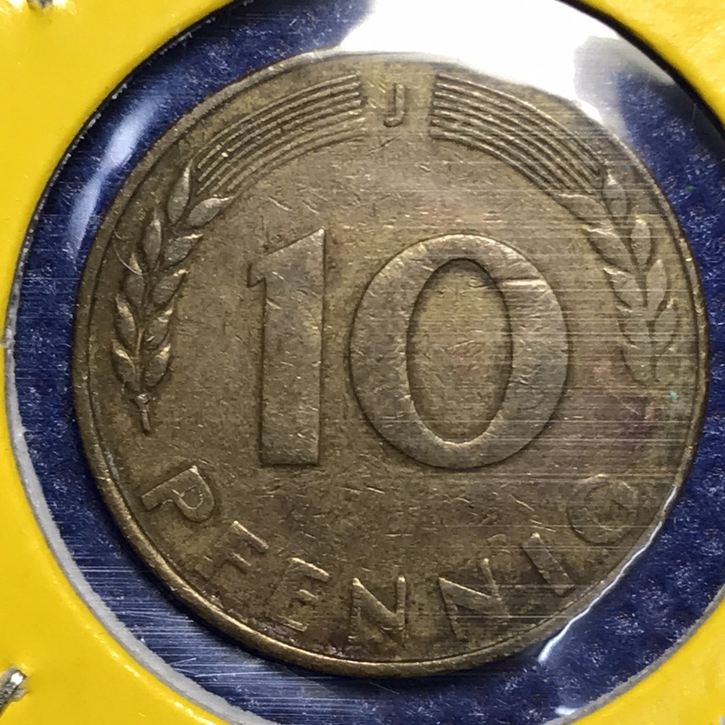 เหรียญรหัส13697 ปี 1949 เยอรมัน 10 PFENNIG เหรียญต่างประเทศ เหรียญสะสม เหรียญหายาก