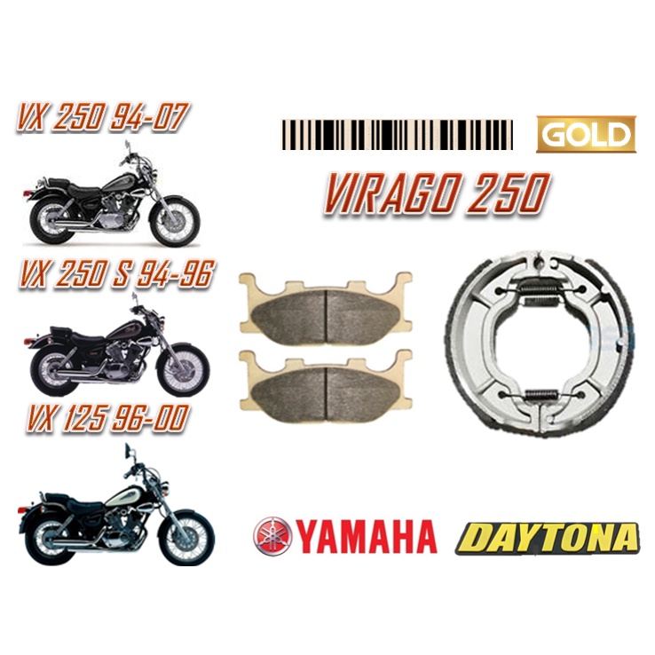 ผ้าเบรคหลัง YAMAHA VIRAGO 125 VIRAGO 250 GOLD QUALITY CHOPPER MOTORSPORT