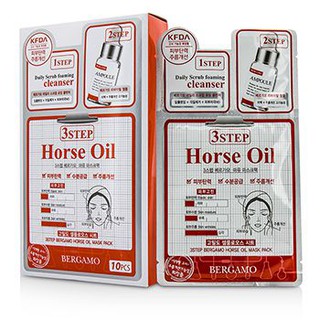 BERGAMO  3Step Bergamo Mask Pack - Horse Oil  Size: 10pcs 10pcs