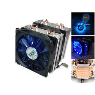 AVC LED cpu cooler 6 ฮีทไปท์ cpu cooler ใส่ได้ INTEL AND AMD