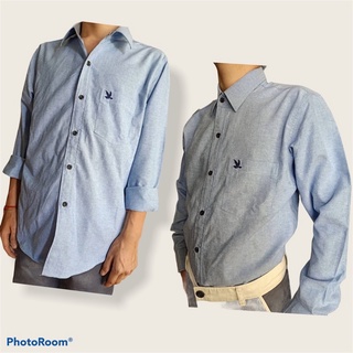 เสื้อเชิ๊ตสีพื้น คอปก เเขนยาว