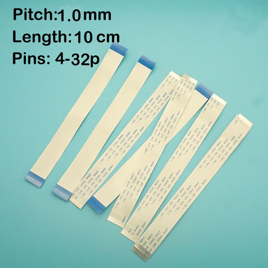 (2 Pc) 1.0 มม. 10 ซม. 4-32P Pitch Flex Cable แบน
