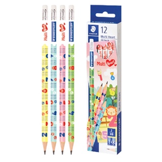 Staedtler ดินสอดำ ดินสอไม้ HB รุ่นสูตรคูณ (กล่อง 12 แท่ง) Multi Heart 132 60 C12