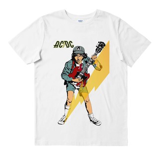 Ac/dc ACDC - แองกัส สีขาว | เสื้อยืด พิมพ์ลายวงดนตรี | Merch เครื่องดนตรี | Unisex | วงดนตรีเมอร์ช | เสื้อยืด พิมพ์ลายดนตรี | ร็อคคลาสสิก