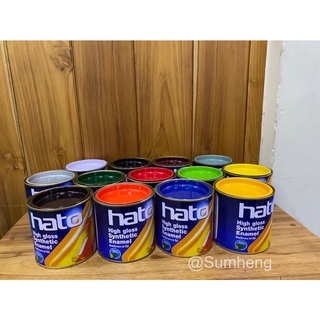 สีน้ำมันเคลือบเงา สีน้ำมันทาเหล็ก ทาไม้ สีน้ำมันHatoขนาด0.2 ลิตร