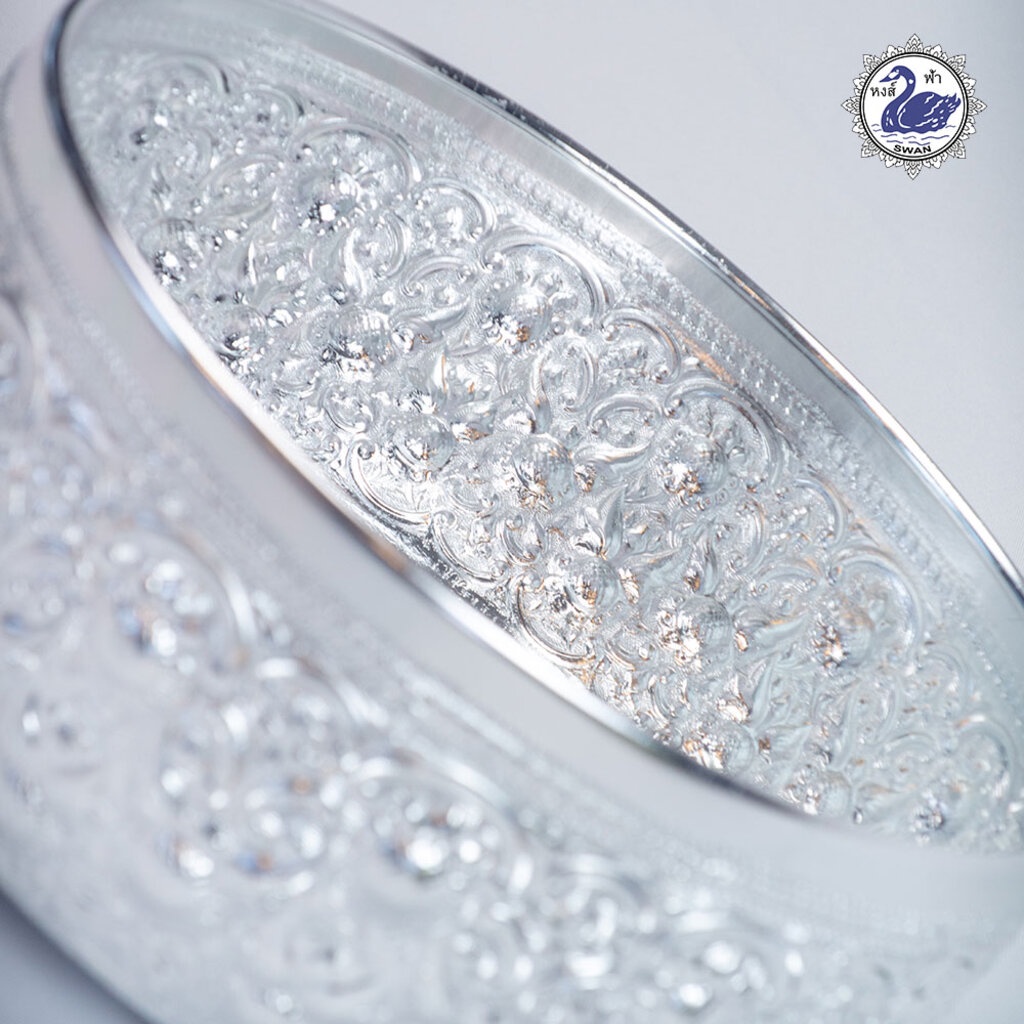 ขันน้ำ ลายตะวัน 26ซม. (เงิน) อลูมิเนียม คุณภาพดี สีไม่ลอก ไม่ดำ 100% ให้แทนเครื่องเงินได้ ขันเงิน ขันทอง - รูปที่ 3