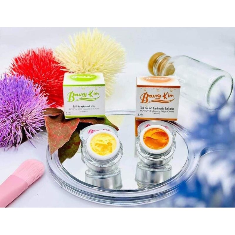 ครีมโบวี่คิ้ม(Bowvy Kim)แตงกว+ขมิ้น ขนาด8กรัม แท้100%