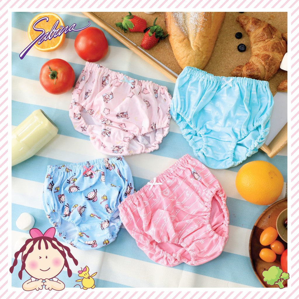sabina เด็ก ไซส์ M, L, XL กางเกงในร้อยยางกระชับเข้ารูปกับทุกขนาดขา ผ้า cotton 1oo %