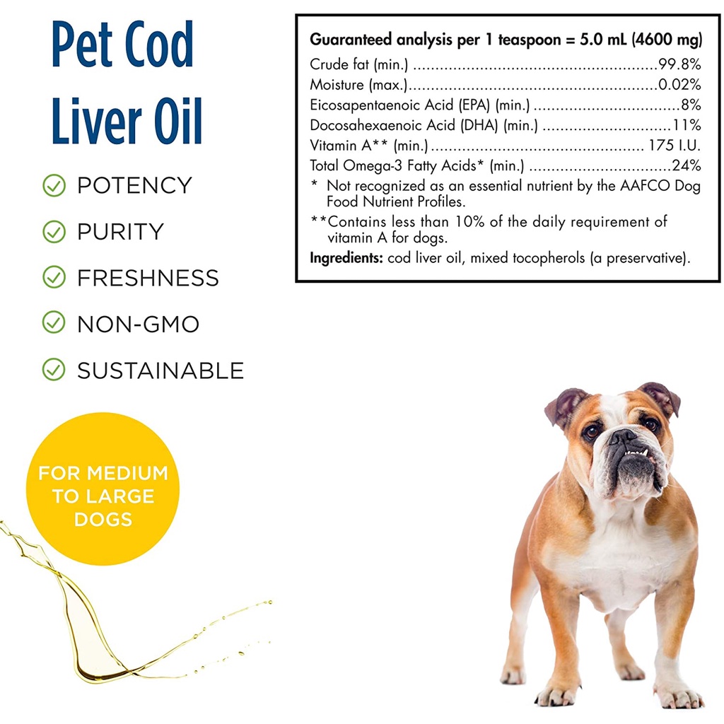 อาหารเสริมบำรุงผิวและขนเกรดพรีเมี่ยม Nordic Naturals Pet Cod Liver Oil ...