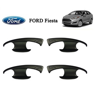 เบ้ารองมือเปิด,เบ้ากันรอย,เบ้ามือจับประตู  Ford Fiesta สีดำด้าน