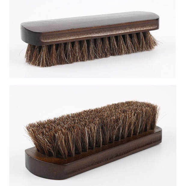 แปรงขนม้าสำหรับขัดรองเท้าหนังและเครื่องหนัง(ด้ามใหญ่)17CM.