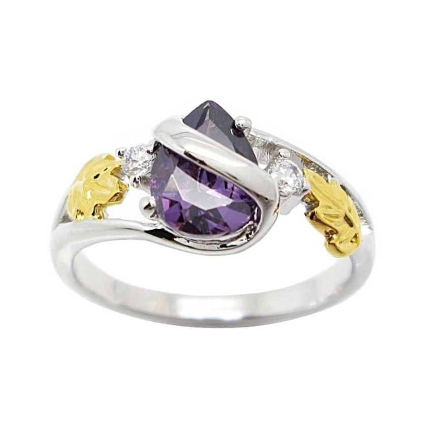 แหวนพลอยอเมทิส พลอยอเมทิส พลอยสีม่วง แหวนชุบทองคำขาว แหวนผู้หญิงเท่ ชุบทองคำขาวแท้ แหวนสำหรับผู้หญิง