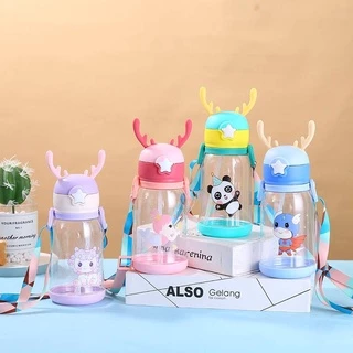 🌈สินค้าพร้อมส่ง🌈 ขวดน้ำ กระติกน้ำเด็กลายการ์ตูน กระบอกน้ำเด็ก ขวดน้ำเด็กลายน่ารักๆ แบบหลอดดูด มีสายสะพาย