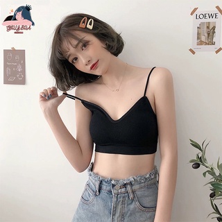 Girlybra เสื้อใน สปอร์ตบรา สายเดี่ยว สายเล็ก 32-38 เนื้อผ้าดี มีฟองน้ำ เซ็กซี่ โชว์สัดส่วน โชว์เอว ชุดชั้นใน ผู้หญิง