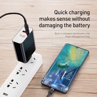 cherry Baseus BS-EU907 Digital Display Quick Charge 4.0 3.0 USB Charger Power-Off QC 4.0 3.0 Quick PD 3.0 Fast Charger