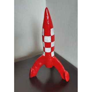 จรวด ตินติน TinTin Rocket งาน เปเปอร์มาเช่ handmade  สะสมหรือตกแต่งบ้าน