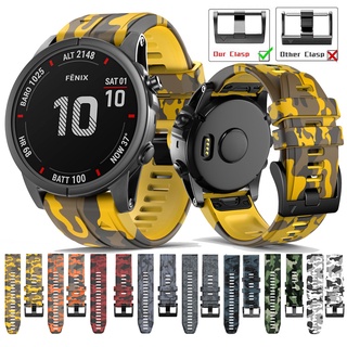 สายนาฬิกาข้อมือซิลิโคน ลายพราง 22 มม. สําหรับ Garmin MARQ Epix Instinct 2