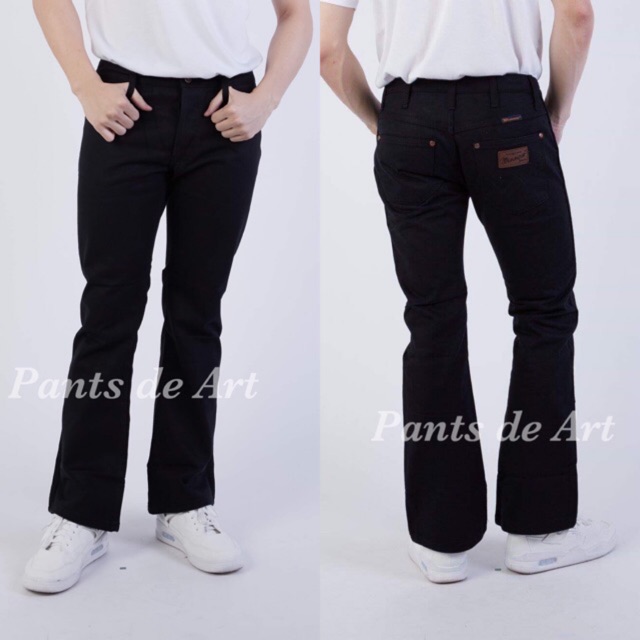 Pantsdeart กางเกงยีนส์ชาย ทรงขาม้า (สีดำสนิท) เป้าเป็นกระดุม