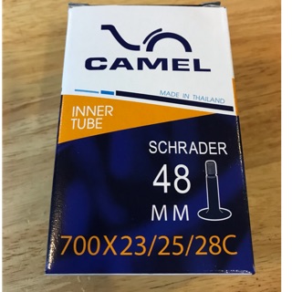 ยางใน จักรยานเสือหมอบ ไฮบริด camel 700x23-28c หัวใหญ่ 48mm