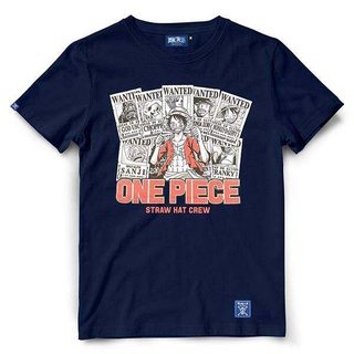 ย้อนยุคHH เสื้อยืดวันพีช One piece 755-NV สีกรม LUFFY คอกลมเสื้อยืดS-5XL