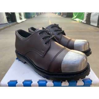 รองเท้าหนังหัวเหล็กสีน้ำตาล เหล็กนอก (size36-47) หนังสีน้ำตาล นอกตาล