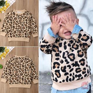 j0 p - toddler ชุดเสื้อแขนยาวพิมพ์ลายเสือดาวสําหรับเด็กทารก