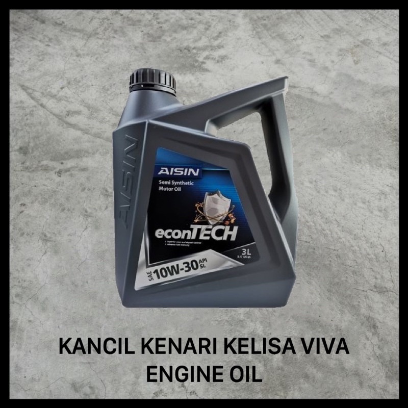 AISIN 10W30 3L ENGINE OIL PERODUA KANCIL KENARI KELISA VIVA SEMI SYNTHETIC 10W 30 3LITER